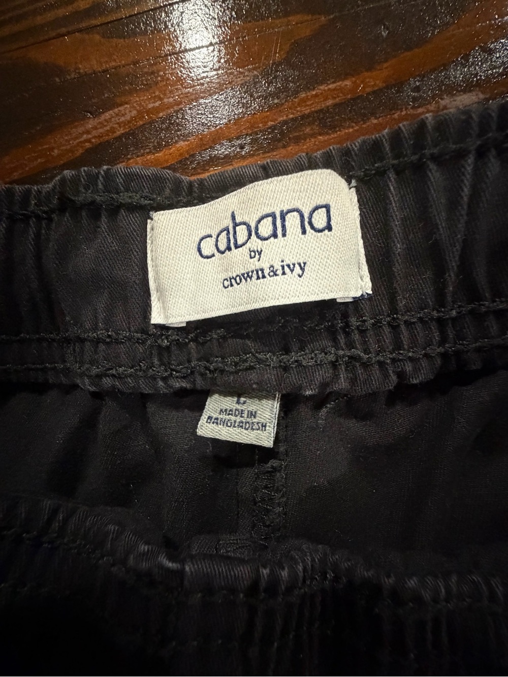 Cabana by crown and Ivy Men's Black Drawstring Casual Shorts size L - Picture 3 of 7